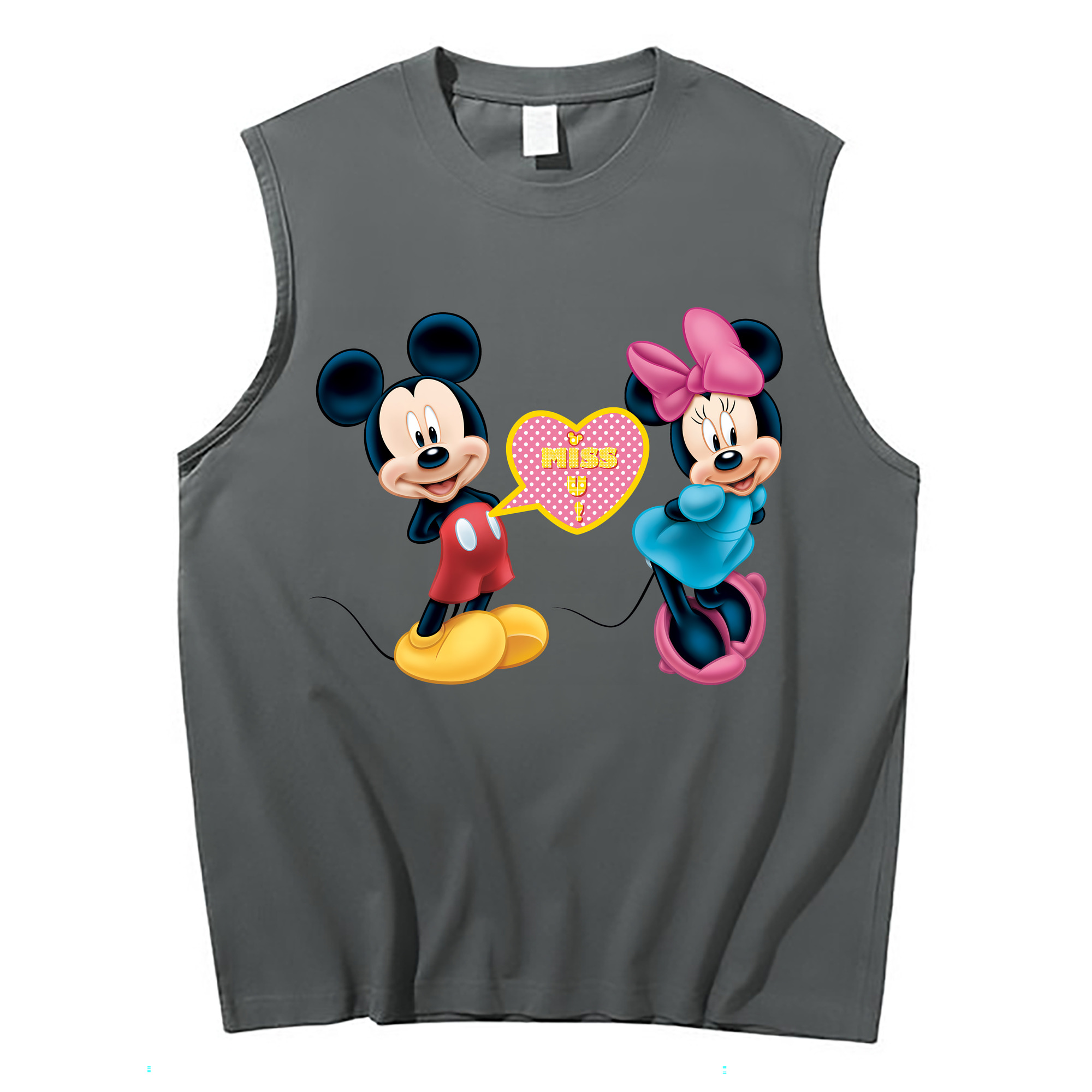 （画像用） ミッキーマウス Mickey Mouse コットン100％タンクトップ（フロントプリント）